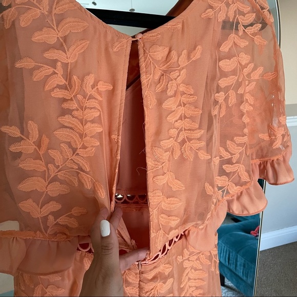 Goodnight Macaroon Creamy Orange Floral Ruffle Dress - Picture 9 of 9